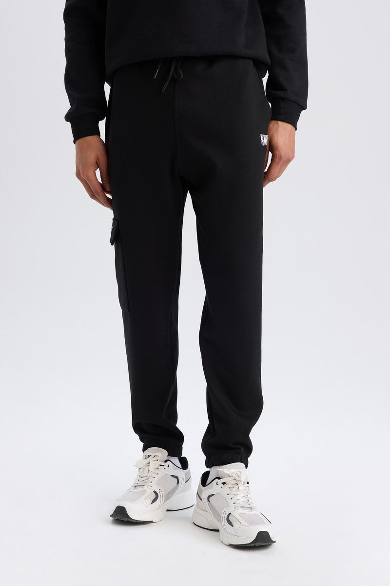 DeFacto Black Man DeFactoFit NBA Brooklyn Nets Standard Fit Scuba Fabric Sports Joggers Casual - Image 4